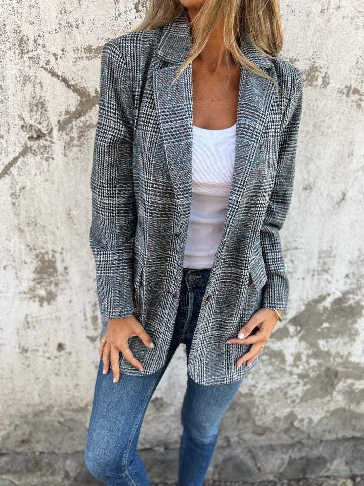 Danaya | Blazer d'hiver à carreaux élégant pour femmes