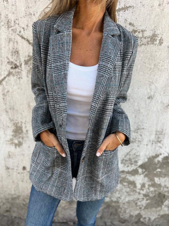 Danaya | Blazer d'hiver à carreaux élégant pour femmes